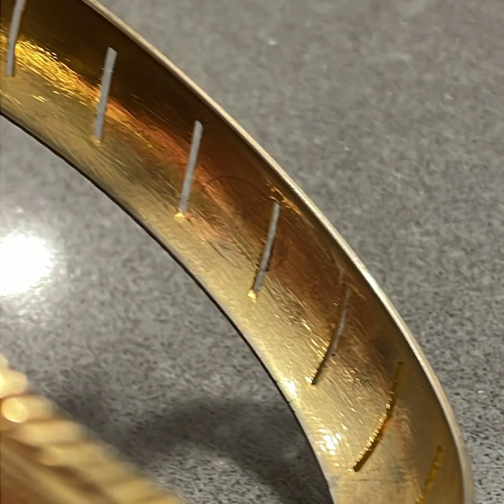 Gold Tone Bangle Bracelet - Picture 9 of 12
